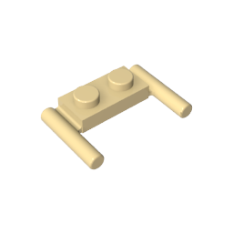 GDS-737 - Plate Special 1 x 2 with Handles [Flat Ends / Low Attachment]