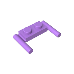 GDS-737 - Plate Special 1 x 2 with Handles [Flat Ends / Low Attachment]