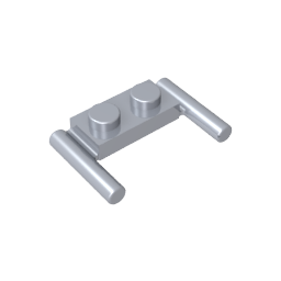 GDS-737 - Plate Special 1 x 2 with Handles [Flat Ends / Low Attachment]