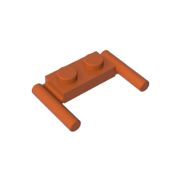 GDS-737 - Plate Special 1 x 2 with Handles [Flat Ends / Low Attachment]