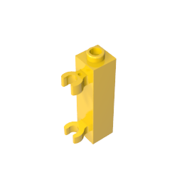 GDS-738 - Brick Special 1 x 1 x 3 with 2 Clips Vertical [Hollow Stud, Open O Clips]