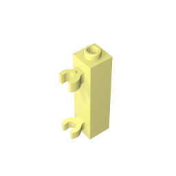 GDS-738 - Brick Special 1 x 1 x 3 with 2 Clips Vertical [Hollow Stud, Open O Clips]