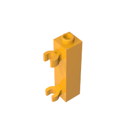 GDS-738 - Brick Special 1 x 1 x 3 with 2 Clips Vertical [Hollow Stud, Open O Clips]
