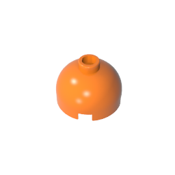 GDS-742 - Brick Round 2 x 2 Dome Top - Blocked Open Stud without Bottom Axle Holder