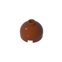GDS-742 - Brick Round 2 x 2 Dome Top - Blocked Open Stud without Bottom Axle Holder