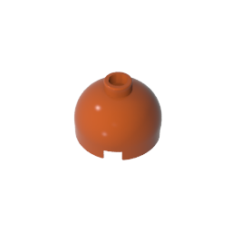 GDS-742 - Brick Round 2 x 2 Dome Top - Blocked Open Stud without Bottom Axle Holder
