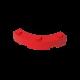 GDS-743 - Brick Round Corner 4 x 4 Macaroni Wide with 3 Studs