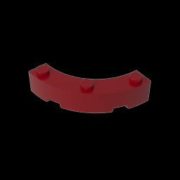 GDS-743 - Brick Round Corner 4 x 4 Macaroni Wide with 3 Studs