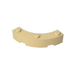 GDS-743 - Brick Round Corner 4 x 4 Macaroni Wide with 3 Studs