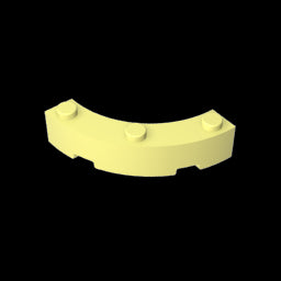 GDS-743 - Brick Round Corner 4 x 4 Macaroni Wide with 3 Studs