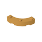 GDS-743 - Brick Round Corner 4 x 4 Macaroni Wide with 3 Studs