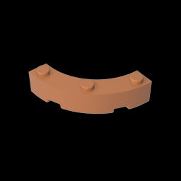 GDS-743 - Brick Round Corner 4 x 4 Macaroni Wide with 3 Studs