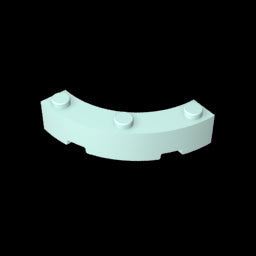 GDS-743 - Brick Round Corner 4 x 4 Macaroni Wide with 3 Studs