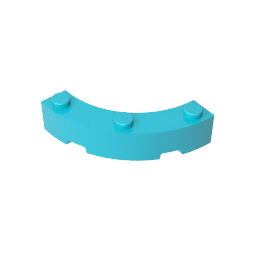 GDS-743 - Brick Round Corner 4 x 4 Macaroni Wide with 3 Studs