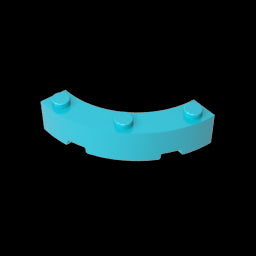 GDS-743 - Brick Round Corner 4 x 4 Macaroni Wide with 3 Studs