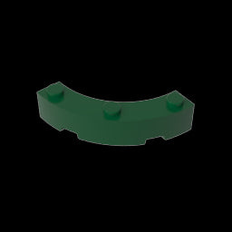 GDS-743 - Brick Round Corner 4 x 4 Macaroni Wide with 3 Studs