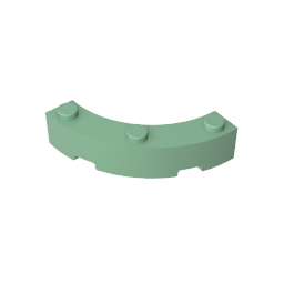 GDS-743 - Brick Round Corner 4 x 4 Macaroni Wide with 3 Studs
