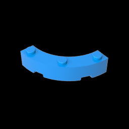 GDS-743 - Brick Round Corner 4 x 4 Macaroni Wide with 3 Studs