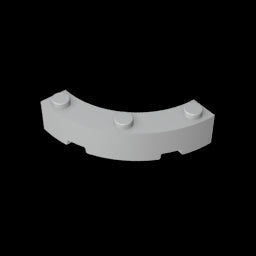GDS-743 - Brick Round Corner 4 x 4 Macaroni Wide with 3 Studs