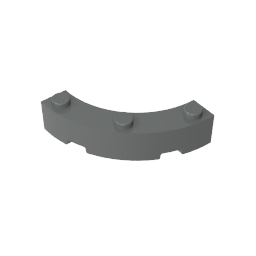 GDS-743 - Brick Round Corner 4 x 4 Macaroni Wide with 3 Studs