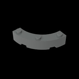 GDS-743 - Brick Round Corner 4 x 4 Macaroni Wide with 3 Studs