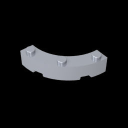 GDS-743 - Brick Round Corner 4 x 4 Macaroni Wide with 3 Studs