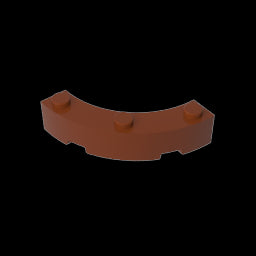 GDS-743 - Brick Round Corner 4 x 4 Macaroni Wide with 3 Studs