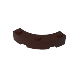 GDS-743 - Brick Round Corner 4 x 4 Macaroni Wide with 3 Studs