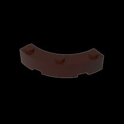 GDS-743 - Brick Round Corner 4 x 4 Macaroni Wide with 3 Studs