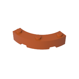 GDS-743 - Brick Round Corner 4 x 4 Macaroni Wide with 3 Studs