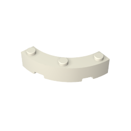 GDS-743 - Brick Round Corner 4 x 4 Macaroni Wide with 3 Studs