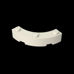 GDS-743 - Brick Round Corner 4 x 4 Macaroni Wide with 3 Studs