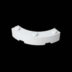 GDS-743 - Brick Round Corner 4 x 4 Macaroni Wide with 3 Studs