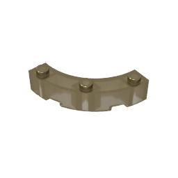 GDS-743 - Brick Round Corner 4 x 4 Macaroni Wide with 3 Studs
