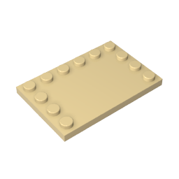 GDS-757 - Plate Special 4 x 6 with Studs on 3 Edges