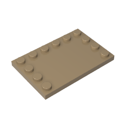 GDS-757 - Plate Special 4 x 6 with Studs on 3 Edges