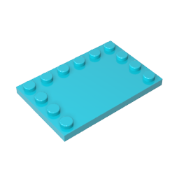 GDS-757 - Plate Special 4 x 6 with Studs on 3 Edges