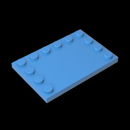 GDS-757 - Plate Special 4 x 6 with Studs on 3 Edges