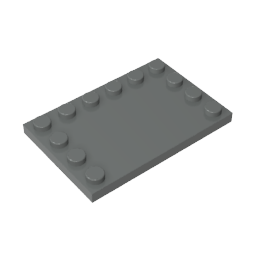 GDS-757 - Plate Special 4 x 6 with Studs on 3 Edges