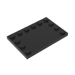 GDS-757 - Plate Special 4 x 6 with Studs on 3 Edges