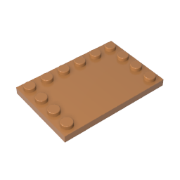 GDS-757 - Plate Special 4 x 6 with Studs on 3 Edges
