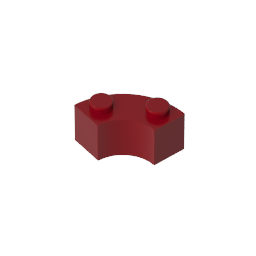 GDS-799 - Brick Round Corner 2 x 2 Macaroni with Stud Notch and Reinforced Underside [New Style]