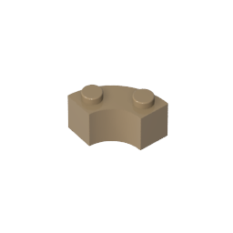 GDS-799 - Brick Round Corner 2 x 2 Macaroni with Stud Notch and Reinforced Underside [New Style]