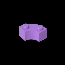 GDS-799 - Brick Round Corner 2 x 2 Macaroni with Stud Notch and Reinforced Underside [New Style]
