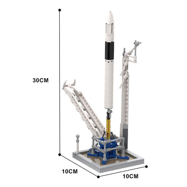 MOC-89466 SpaceX Falcon 1 & Launch Pad [Saturn V scale]– MOC Brick