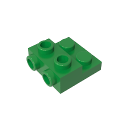 GDS-801 - Plate Special 2 x 2 x 0.667 with Two Studs On Side and Two Raised