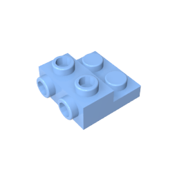 GDS-801 - Plate Special 2 x 2 x 0.667 with Two Studs On Side and Two Raised