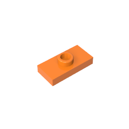 GDS-803 - Plate Special 1 x 2 with 1 Stud with Groove and Inside Stud Holder (Jumper)