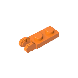 GDS-821 - Hinge Plate 1 x 2 Locking with 2 Fingers On End, with Groove