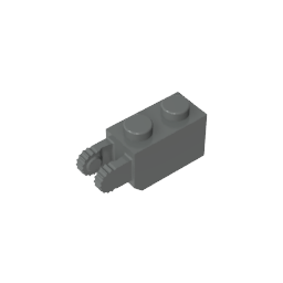 GDS-827 - Hinge Brick 1 x 2 Locking with 2 Fingers Vertical End, 9 Teeth